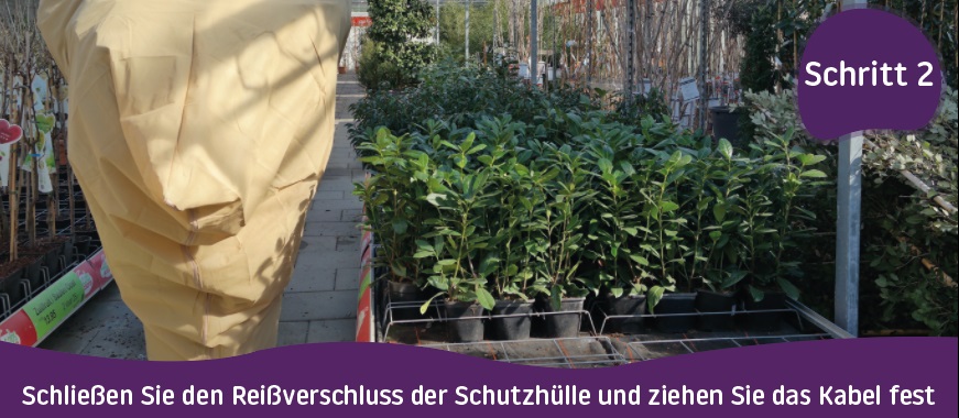 Schlieben Sie den Reibverschluss der Schutzhülle und ziehen Sie das Kabel fest