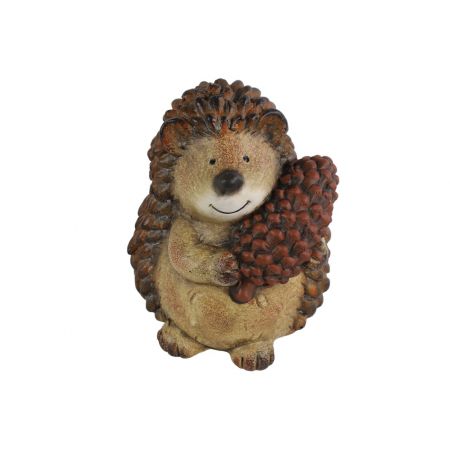 Igel mit Tannenzapfen Kato L braun