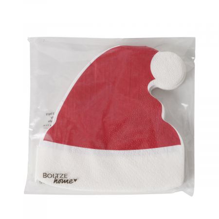 Clausy Servietten, 12 Stück, bunt, Weihnachten, rot