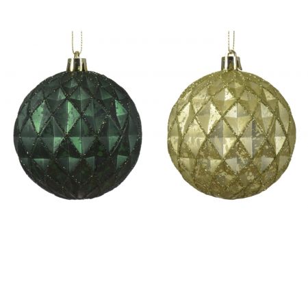 Weihnachtskugel d8cm grün verschiedene Arten