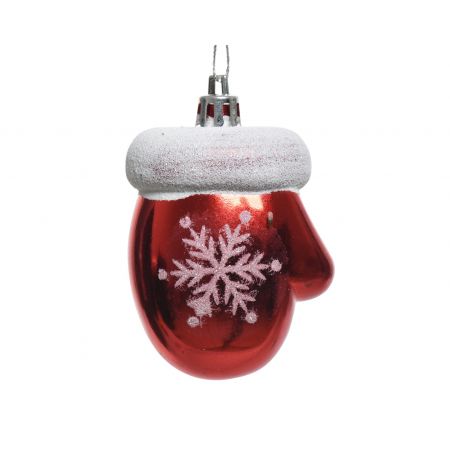 Ornament h7cm Handschuh rot/weiß 2ST