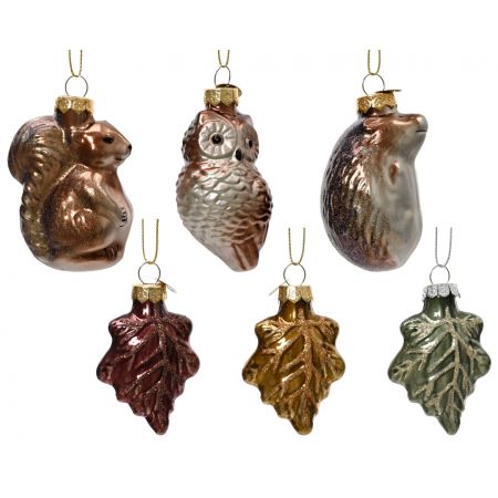 Ornament Glasfiguren l5.8b4h7.6cm braunverschiedene Arten