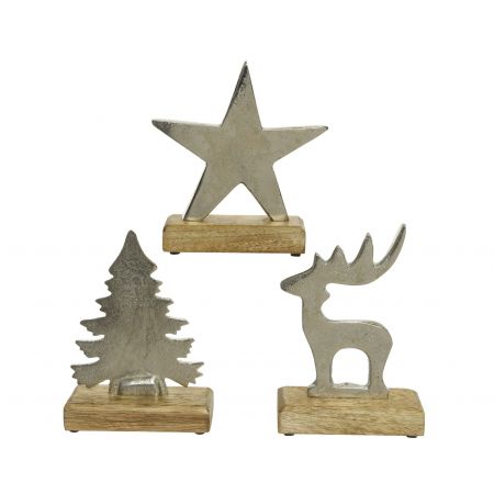 Weihnachtsfigur Aluminium Standard Silber Verchiedene Arten 