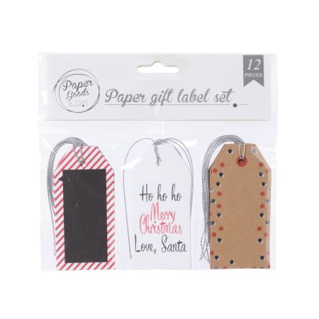 Etikettenpapierseil L4B9cm Gew./Rot 12St