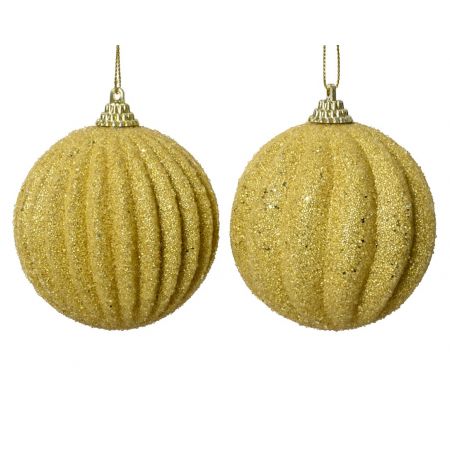 Weihnachtskugel Foam D8cm hellgold verschiedene Arten