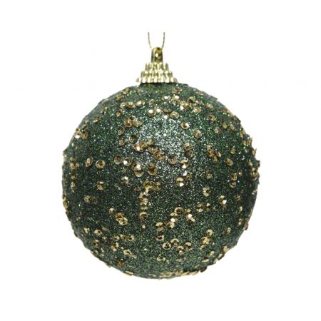 Weihnachtskugel Foam  D8 cm Pailletten, Kieferngrün