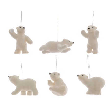 Ornament Eisbär Glitzer weiß verschiedene Arten