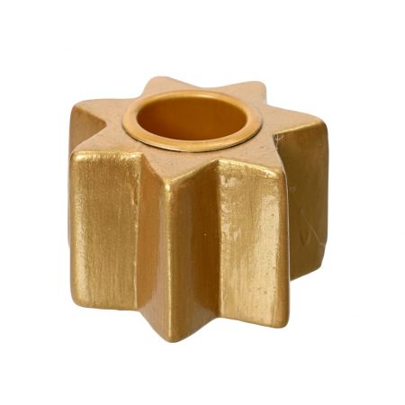 Kerzenständer Terrakotta L5B5H3cm Gold