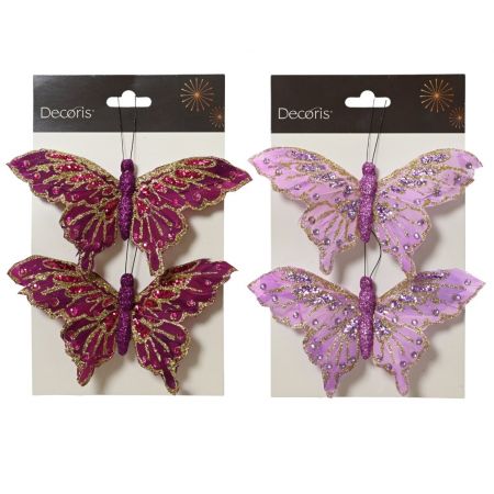 Schmetterlingsfeder L15,5B8H1,5cm verschiedene Arten 2St