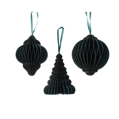 Ornamentpapierfigur D15h11cm grün Verchiedene Arten 