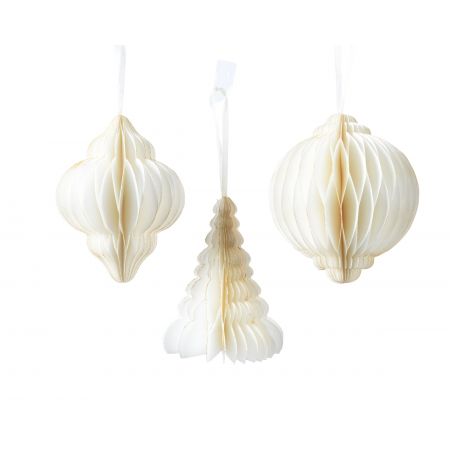 Ornamentpapier fig.d15h11cm gebrochenes Weiß in Verchiedene Arten 