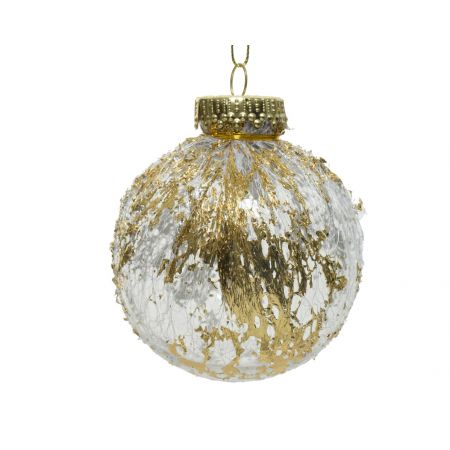 Weihnachtskugeld8cm transparent/gold