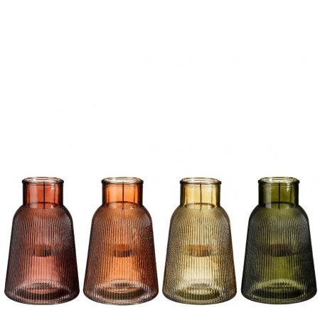 Laterne Geld d.grün oranje braun 4 assorti PDQ 80 Stück - h23xd14,5cm