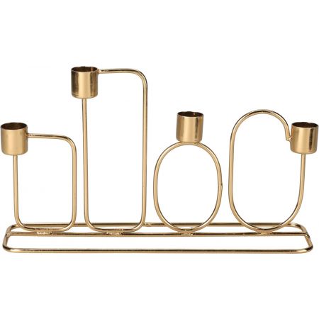KERZENHALTER 4STK 27X15CM GOLD