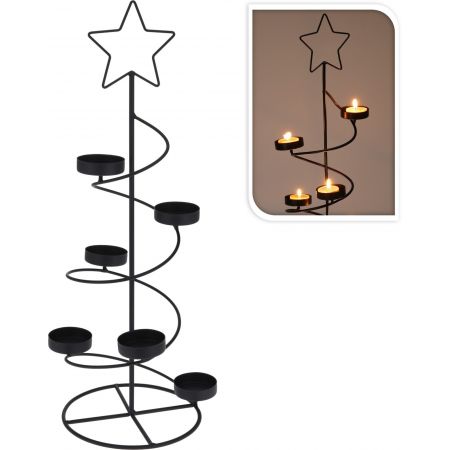 TEELICHTHALTER SCHWARZ 50CM