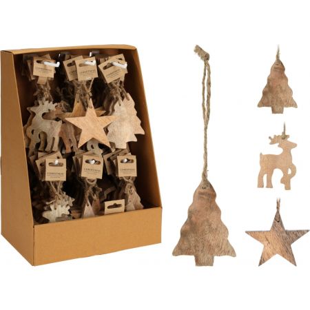 WEIHNACHTSFIGUREN HÄNGEDEKO 10CM 3AS