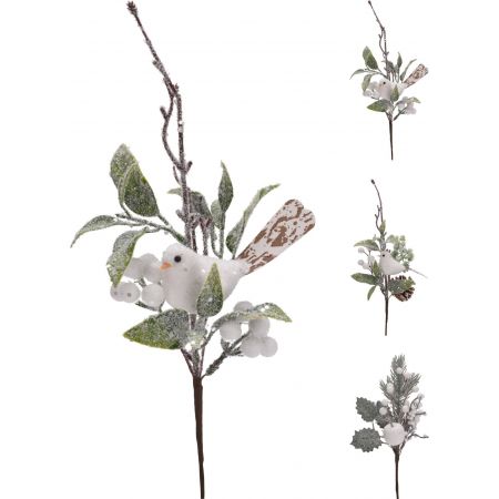 WEIHNACHTSSTECKER 35CM WEISS 4SORT