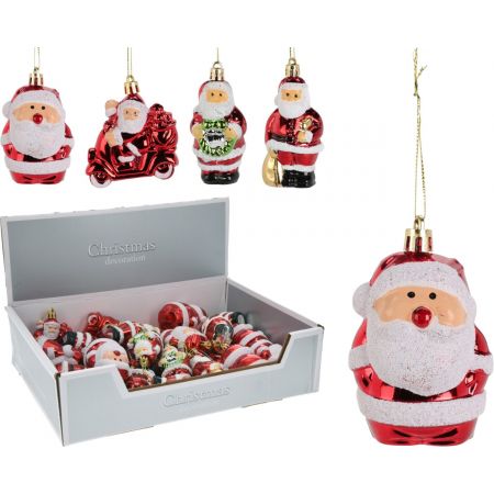 WEIHNACHTSMANNHÄNGEDEKO 8CM 4SORT