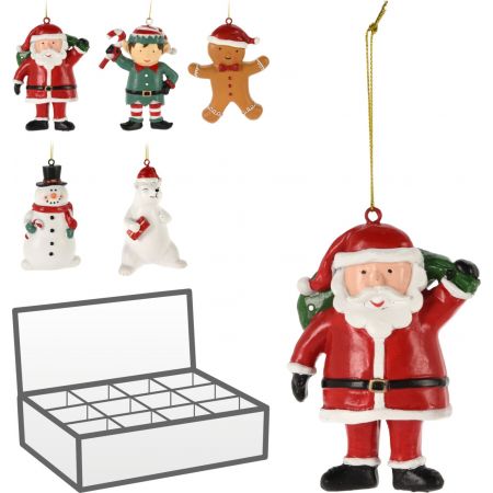 WEIHNACHTSFIGUR HÄNGEDEKO 10CM 5SORT
