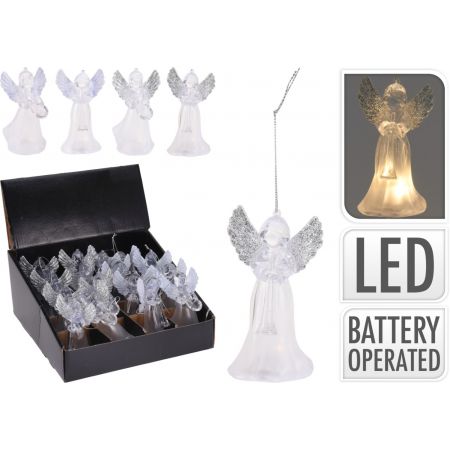 HÄNGDEKO ENGEL LED 11CM 4ASS