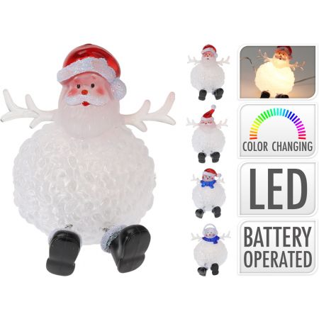 WEIHNACHTSFIGUR 8CM 4ASS WARMWEISS