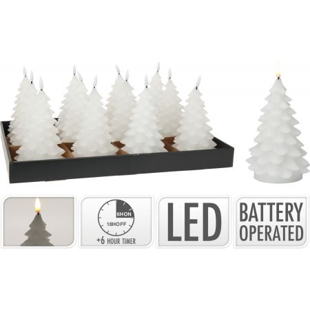 LED-KERZE WEIHNACHTSBAUM 17CM WEISS