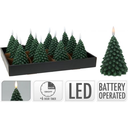 LED-KERZE WEIHNACHTSBAUM 11CM D GROE
