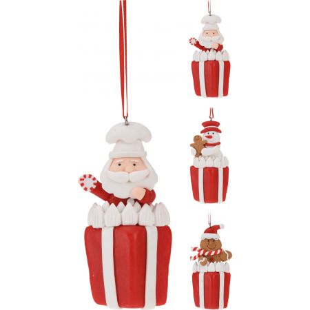 GESCHENK MIT WEIHNACHTSFIGUREN HÄNGDEKO