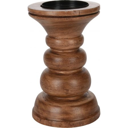 KERZENHALTER HOLZ 20CM BRAUN