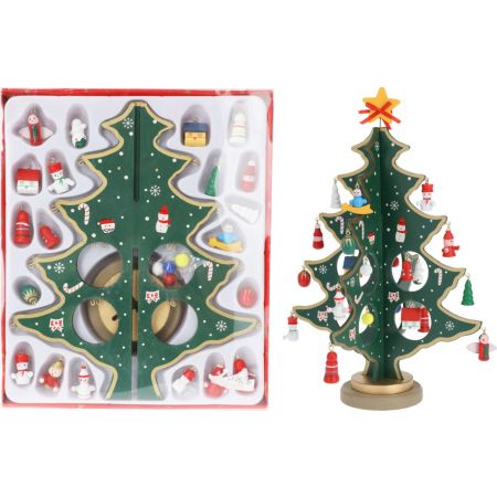 HOLZBAUM MIT HÄNGDEKO 26CM