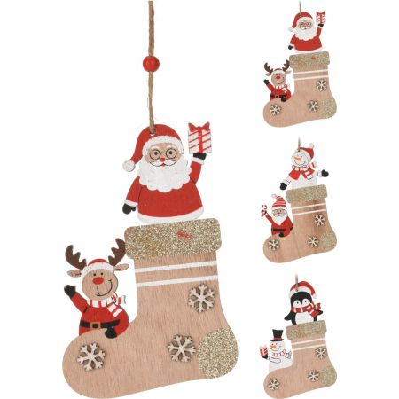 WEIHNACHTSFIGUR IN SOCKE HÄNGEDEKO 3A