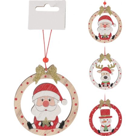 HÄNGDEKO RUND MIT WEIHNACHTSFIGUR