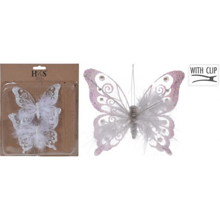 SCHMETTERLING AUF CLIP 155MM WEISS