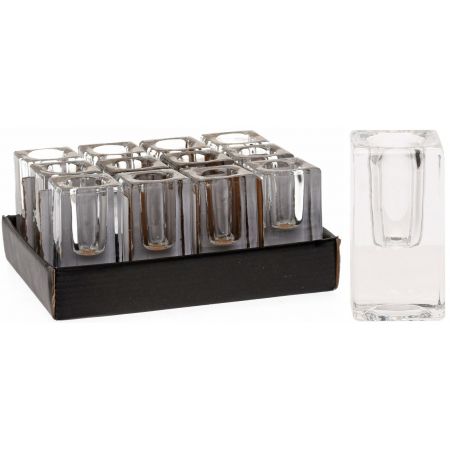 KERZENHALTER GLAS KLAR 8CM