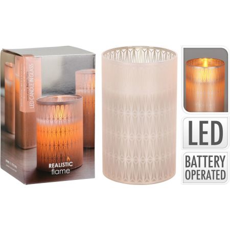 LED-KERZE AUS GLAS 125MM DEKO