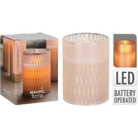 LED-KERZE AUS GLAS 10CM DEKO
