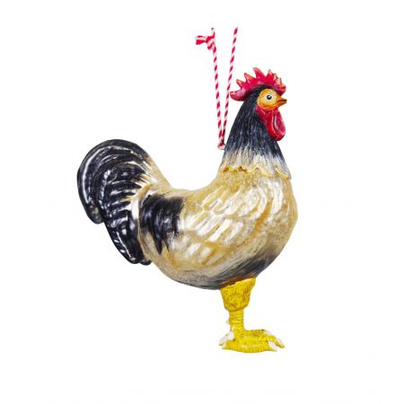 GLASS ROOSTER ORNAMENT