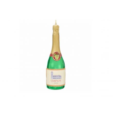 6"GLASS CHAMPAGNE BOTTLE ORN