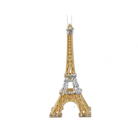 6.2"GOLD/SILVER EIFFEL TOWER ORN