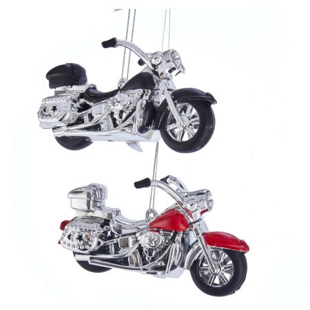 4.8X2.8"PLASTIC MOTORCYCLE ORN 2/AS