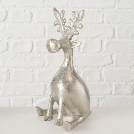 Figur Tarnow, Hirsch, H 21 cm, Aluminium, Schwarz