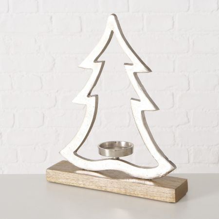Teelichthalter Tamme,Weihnachtsbaum, H 32 cm, B 6