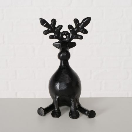 Figur Tarnow, Hirsch, H 21 cm, vernickeltes Aluminium, Silber