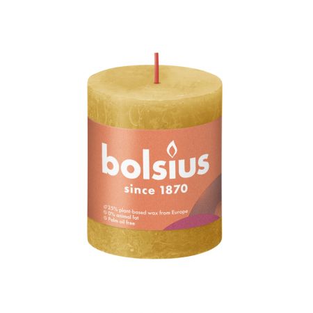Rustik-Stumpenkerze 80/68 Honeycomb Yellow  