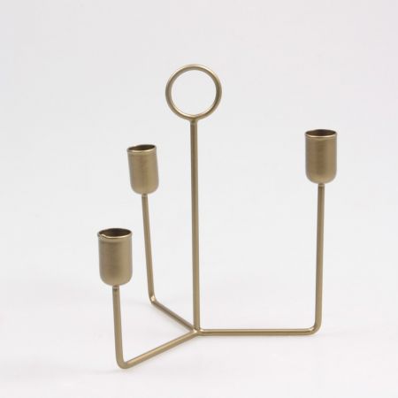 KERZENHALTER 3 METALL GOLD 17,5X17,5X20 CM