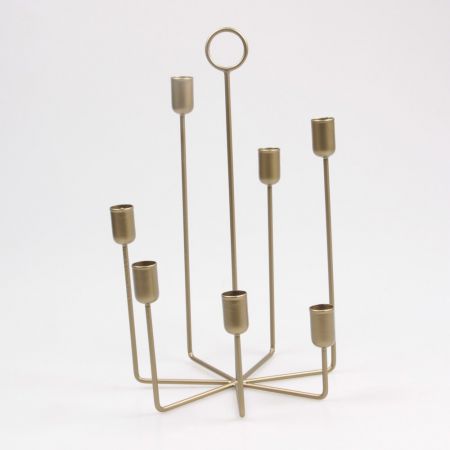 KERZENHALTER 7 METALL GOLD 22,5X22,5X35 CM