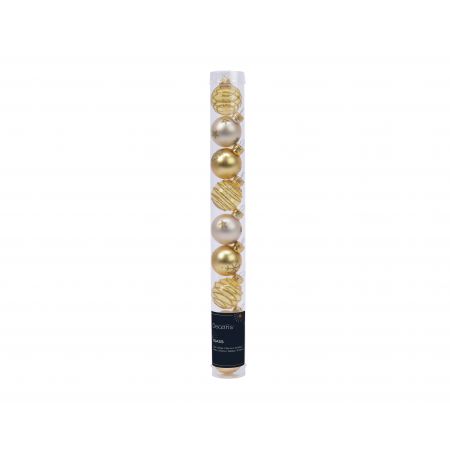 Weihnachtskugel Mix Glas D3cm 9St Gold
