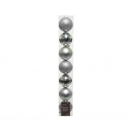 Weihnachtskugel D8cm Mix 7ST Silber