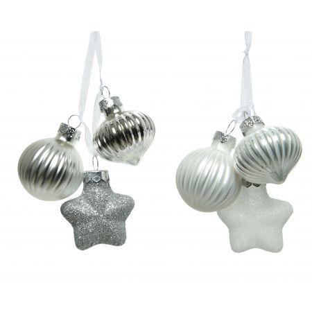 Ornament-Glasbündel l4b4h12 mix silber Verchiedene Arten 