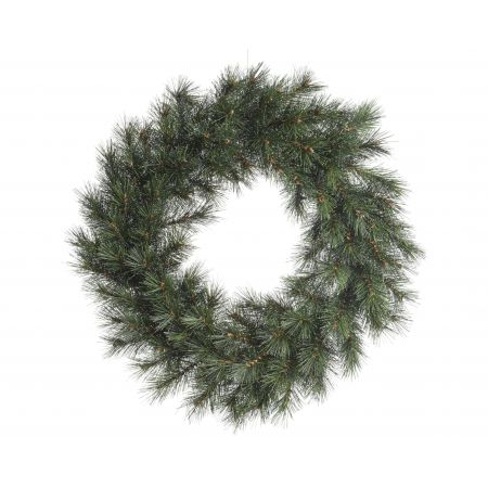 Krans harde naald frosted d50cm groen